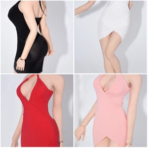 1:6 Scale White Ice Silk Dress Skirt Clothes for 12" Female Figure Soldier Body - Picture 1 of 14