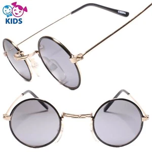 Kids 0-2 year Round Gold & Black Sunglasses 100% UV Protection - Picture 1 of 4