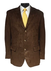 Nautica Faux Suede Sport Coat Brown 44R - Picture 1 of 15