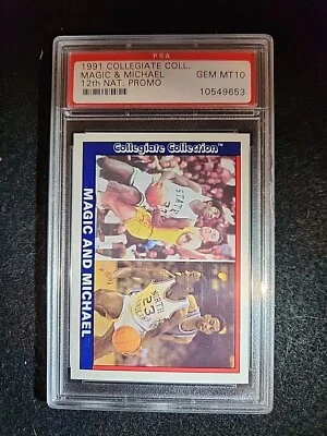1991 Magic Johnson & Michael Jordan 12TH National Promo PSA 10 Gem Mint - Image 1 of 3