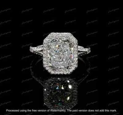 3.50CT Radiant Cut Lab Created Diamond Wedding Women Ring 14K White Gold Finish - Image 1 of 4