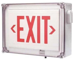Hubbell Lighting LN4XRWEI Red Letters, White Stencil/Housing FNOB - Picture 1 of 2
