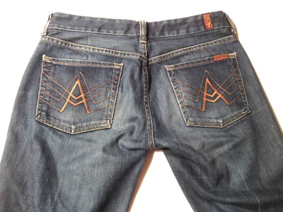 7 For All Mankind Jeans '"A" POCKET' W28 L32 AU10 US6 Indigo EUC RRP $289 Womens - Image 1 of 4