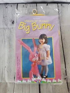 Vtg Inflatable Vinyl 36" Blow Up Yellow Big Bunny Rabbit Easter Unlimited - Picture 1 of 6