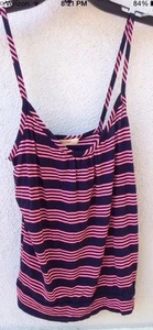 $48 NWT So Low Brand Stripe Cami Navy Pink Soft - Picture 1 of 2