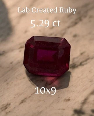 Rubi criado em laboratório 11x10x5 transparente para os olhos 5,29 ct  - Imagem 1 de 4