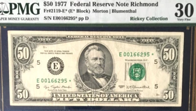 1977  $50 FEDERAL RESERVE *STAR* NOTE RICHMOND BANK, PMG30 VERY FINE   9087 - Image 1 of 4