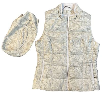 Женский пуховик жилет и сумка White House Black Market цвета слоновой кости, белый и серебристый размер M - Изображение 1 из 4