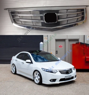 Parrilla de capó de ventilación superior cromada para parachoques delantero x para Honda Acura TSX 2011-2014 Foto 1 de 4