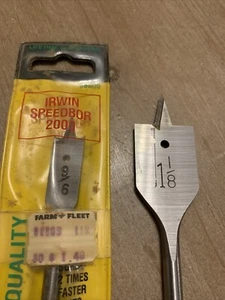 9/16” x 6" USA IRWIN 88809 SPEEDBOR WOOD BORING BIT Plus 1 1/8”” Bit From Brazil - Picture 1 of 5