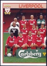 MERLIN PREMIER FOOTBALL LEAGUE 97 STICKER #239 LIVERPOOL 1/2 TEAM PHOTO