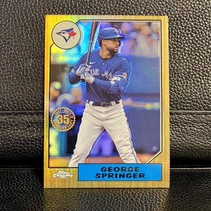 🔥George Springer 2022 Topps Chrome Refractor #87BC-8 Wood Grain🔥