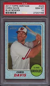 2017 Topps Heritage 325 Chris Davis Blue Border PSA 10 Gem Mint 50 made - Picture 1 of 1