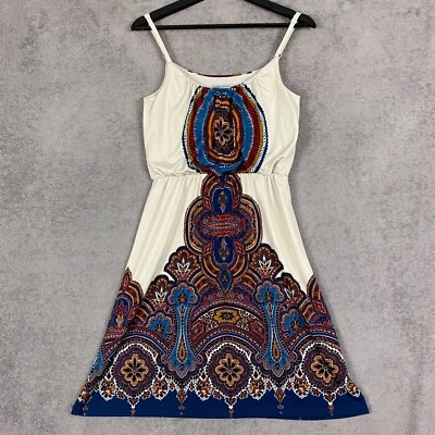 Bailey Blue Dress Women Small White Multi Floral Stretch Strapless A-Line Boho - Image 1 of 4