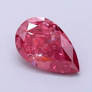Pear 1.09 Carat Fancy Vivid Pink VS1 CVD IGI Certified Loose Lab Grown Diamond - Picture 1 of 3