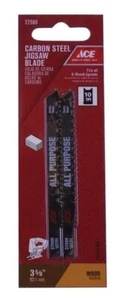 ACE 3 5/8" Jigsaw Blades Carbon Steel 10 TPI Wood, # 22986. 3 Packs (6 Total) - Picture 1 of 1