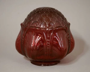 Art Deco Seed Pod Kugelschirm rot Kunstglas - Bild 1 von 4