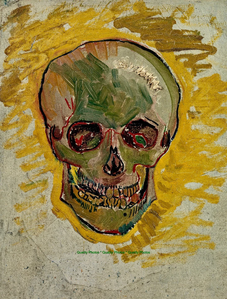 Impresión fotográfica de La calavera con ojos desordenados 8,5x11" Vincent Van Gogh 1887 bellas artes Foto 1 de 1