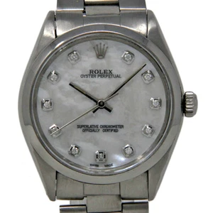 Rolex Oyster Perpetual 1002 34mm Stainless Steel MOP Diamond 1975 1YrWTY #788-1 - Picture 1 of 5