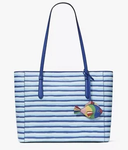 Kate Spade New York Schuyler Wave Stripe Medium Tote In Blue Multi - Picture 1 of 7