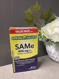 Spring Valley SAMe Enteric Coated Caplets Value 400 mg, 40 count. Exp:01/27 - Picture 1 of 1