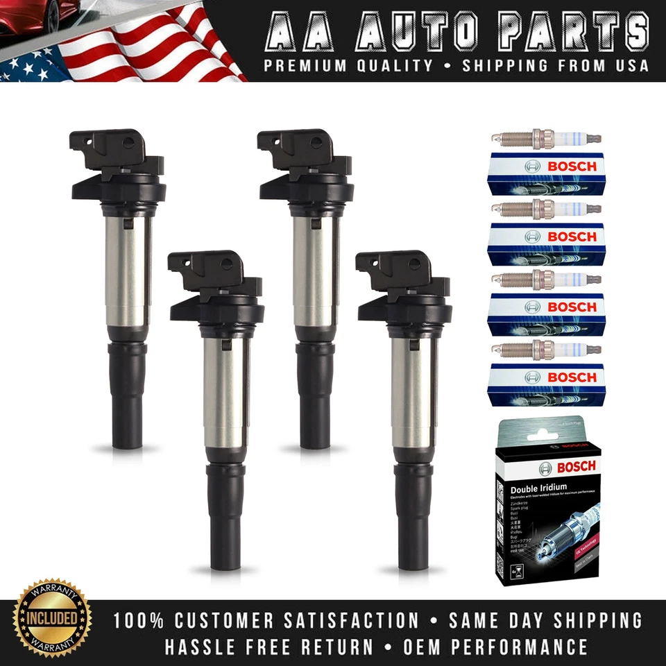 Ignition Coil & Bosch Iridium Spark Plug For 10-17 Mini Cooper Countryman UF598 - Image 1 of 4