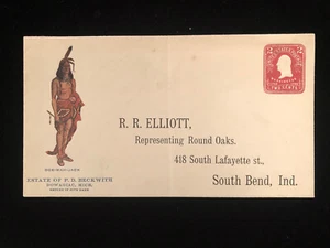 SIN USAR 2¢ FIGURA COMPLETA DOWAGIAC MI ILLUS COLOR INDIO VALIENTE - Imagen 1 de 2