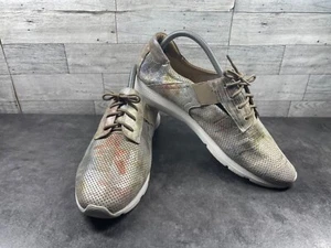 Sesto Meucci Sneaker Damen 10W Weite Schuhe Metallic Silber Grau Perforiertes Wildleder - Bild 1 von 19