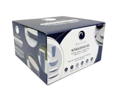 16PC Round Dinner Set Dining Soup Plate Bowl Tumbler Dinnerware Kitchen Bayside - Image 1 of 4