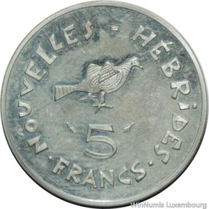1979 FF0158 Rare New Hebrides 5 Franc Piefort Silver 250ex NGC PF67 Ultra Cameo - Picture 1 of 3