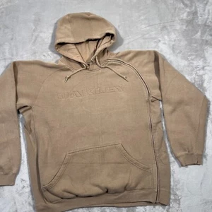 Y2K Oakley Sweater Mens Size Large Beige Brown Hoodie Sweatshirt Side Zip RARE - Picture 1 of 23