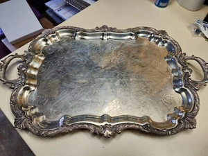 Bandeja para servir platos Big Victorian BSC Birmingham Silver Company con asas pies - Imagen 1 de 12