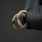 14K Gold Plated Men's Fully Iced Thin 925 Sterling Silver Iced Cz  Hoop Earrings