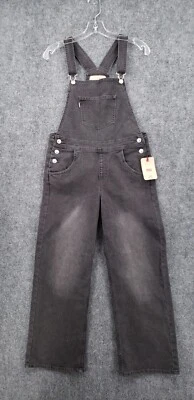 NEW Levis Silvertab Overalls Girls 16 Youth Baggy Bib Denim Dark Wash Stretch - Image 1 of 4