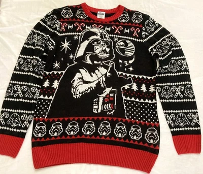 Свитер Star Wars Darth Vader Ugly Christmas красный/черный размер Large-Death Star - Изображение 1 из 3