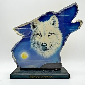 Placa de Lobo Bradford Exchange Misterios del Emperador Místico Salvaje Resina Dañada - Imagen 1 de 8