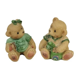 Vtg 1998~Cherished Teddies 476943~Paws For Luck Irish Boy & Girl Mini Figures - Picture 1 of 10