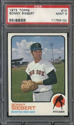 1973 TOPPS #14 SONNY SIEBERT PSA 9 RED SOX *B73145 - Image 1 of 2