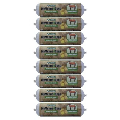 MyMenue4Dogs Hundefutter Pferdewurst 8x 800g Snack Vollnahrung Hundewurst Hund - Bild 1 von 2