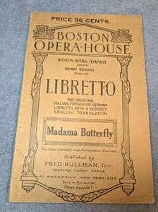 Vintage Boston Opera House 1906 Madama Butterfly Libretto Program - Picture 1 of 8