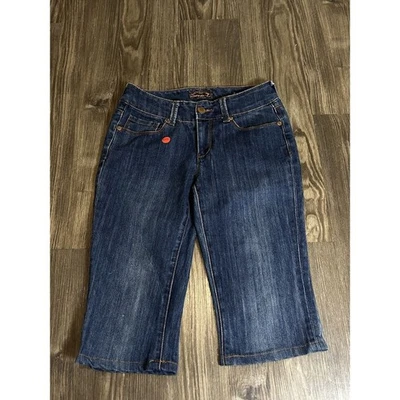 Seven7 Jeans Womens 26 Blue Dark Wash Stretch Denim Crop Capris Capri 26x15 - Image 1 of 4