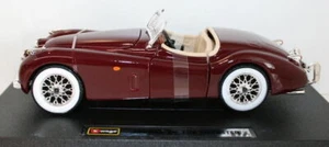 Burago 1/24 Scale 18-22018 - Jaguar XK120 Roadster - Burgundy - Picture 1 of 3