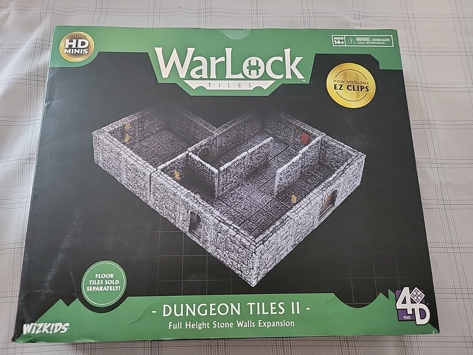 WizKids Fantasy Terrain 28 Dungeon Tiles II Full Height Stone Walls Expan