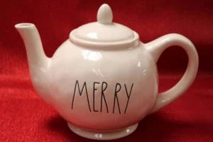 RAE DUNN BY MAGENTA ARTISAN COLLECTION "MERRY" TEAPOT - NEW - Picture 1 of 1