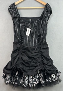 Abito Hot Topic Nightmare Before Christmas gessato junior grande pizzo steampunk - Foto 1 di 15