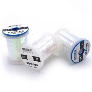 VEEVUS PEARL TINSEL - Fly Tying & Jig Material Spool - Small Medium Large NEW! - Picture 1 of 5