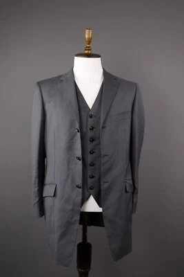 Men PAL ZILERI CERIMONIA Gray Wool Sport Coat Blazer Suit+Pants Size 50 - Image 1 of 4