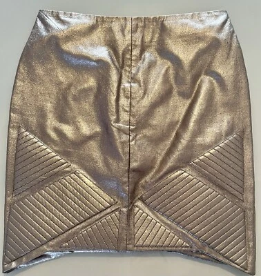 Falda lápiz pequeña metálica con cremallera Lumier By Bariano para mujer Foto 1 de 4