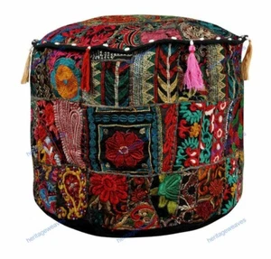 Handmade Traditional Decorative Floral Ottoman Pouffe Footstool Chair Cover - Picture 1 of 5