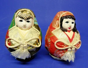 Muñecas Kimekomi de colección japonesas coleccionables hechas a mano envueltas en tela 4,5" de alto - Imagen 1 de 10